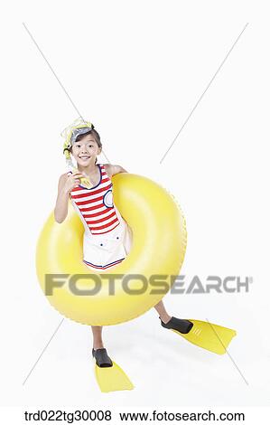 girl is wearing snorkels and tube and flippers View Large Photo Image Stock Photo - girl is wearing snorkels and tube and flippers. Fotosearch