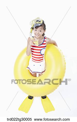 girl is wearing snorkels and tube and flippers View Large Photo Image Stock Photography - girl is wearing snorkels and tube and flippers. Fotosearch