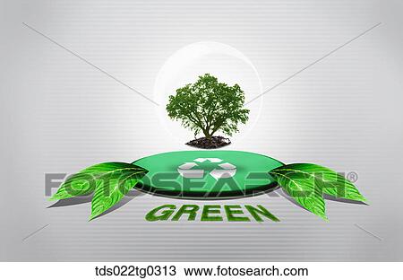Green Recycle Symbol And A Tree In A Clear Ball Floating Above View Large Photo Image Stock Image - Green Recycle Symbol And A Tree In A Clear Ball Floating Above. Fotosearch