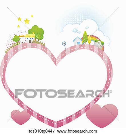 Heart Letter Paper With Happy Neighborhood View Large Photo Image Stock Photo - Heart Letter Paper With Happy Neighborhood. Fotosearch