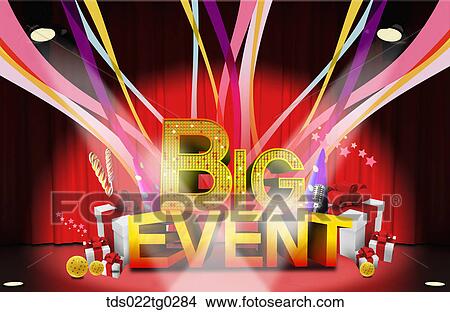 Imae Of Big Event With Ribbons In Red View Large Photo Image Picture - Imae Of Big Event With Ribbons In Red. Fotosearch