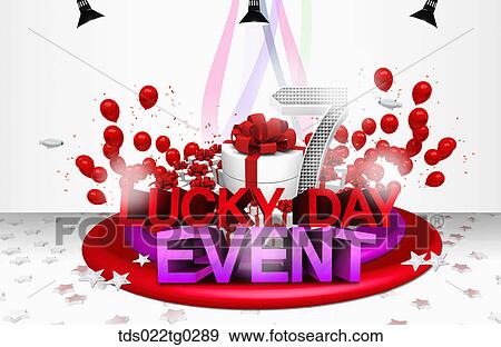 Image Of Lucky Day Event 7 With Gift Boxes And Balloons In Red View Large Photo Image Stock Photo - Image Of Lucky Day Event 7 With Gift Boxes And Balloons In Red. Fotosearch