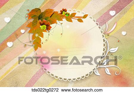 Image Of Round Letter Paper With Brown Flowers And Leaves View Large Photo Image Stock Image - Image Of Round Letter Paper With Brown Flowers And Leaves. Fotosearch