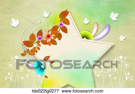 Image Of Star Shape Letter Paper With Flowers And Leaves View Large Photo Image Stock Photo - Image Of Star Shape Letter Paper With Flowers And Leaves. Fotosearch