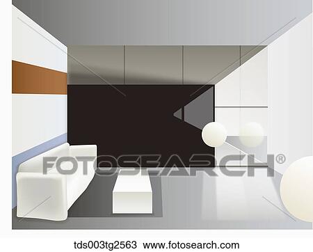 Stock Image - Interior Of Table And Sofa. Fotosearch