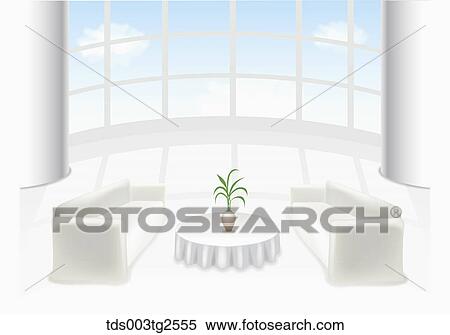 Interior Of White Tea Table, Sofas And Vase With Green Plant View Large Photo Image Stock Photography - Interior Of White Tea Table, Sofas And Vase With Green Plant. Fotosearch