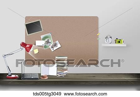 Laptop, Red Lamp And Stacks Of Books View Large Photo Image Stock Photo - Laptop, Red Lamp And Stacks Of Books. Fotosearch
