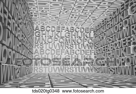 Stock Photo - Large Room Covered With Alphabets. Fotosearch