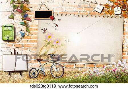 Letter Paper In Autumn Image With Cosmos And Bicycle View Large Photo Image Stock Photo - Letter Paper In Autumn Image With Cosmos And Bicycle. Fotosearch