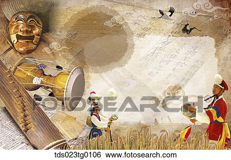 Stock Photograph - Letter Paper In Autumn Image With Traditional Musical Instruments. Fotosearch