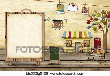 Stock Photo - Letter Paper In Autumn Image With Tree And Bench. Fotosearch