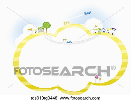 Letter Paper With Happy Neighborhoood View Large Photo Image Stock Photo - Letter Paper With Happy Neighborhoood. Fotosearch