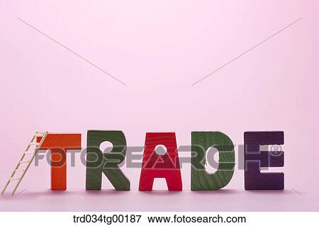 Stock Photo - letters of trade and ladder. Fotosearch