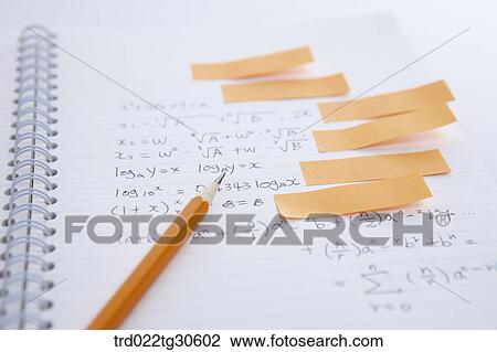 Mathmatical Formulas And Orange Post Its On Notebook View Large Photo Image Stock Image - Mathmatical Formulas And Orange Post Its On Notebook. Fotosearch