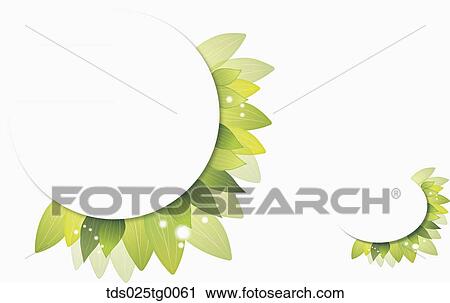 Stock Image - Memo With Green Leaves . Fotosearch
