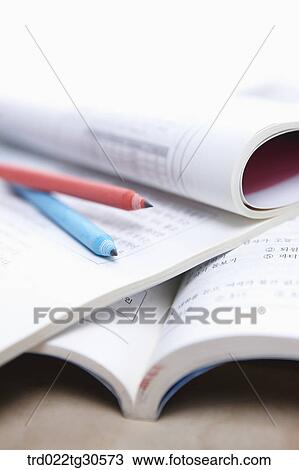 Open Books And Pencils View Large Photo Image Stock Image - Open Books And Pencils. Fotosearch