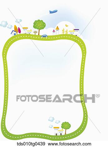 Rectanguar Letter Paper With Happy Neighborhood View Large Photo Image Stock Photo - Rectanguar Letter Paper With Happy Neighborhood. Fotosearch