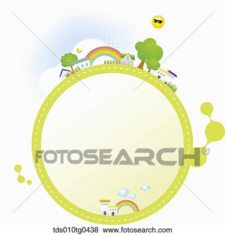 Round Letter Paper With Happy Neighborhood View Large Photo Image Stock Photo - Round Letter Paper With Happy Neighborhood. Fotosearch