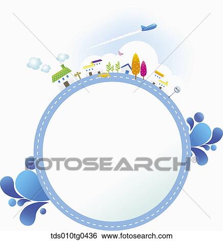 Round Letter Paper With Happy Neighborhood View Large Photo Image Stock Photograph - Round Letter Paper With Happy Neighborhood. Fotosearch