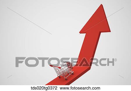 Shopping Cart On Red Rising Arrow View Large Photo Image Stock Image - Shopping Cart On Red Rising Arrow. Fotosearch