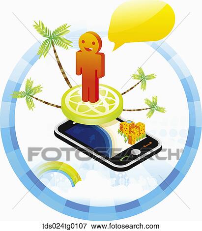 Smart Phone And A Resort View Large Photo Image Stock Photo - Smart Phone And A Resort. Fotosearch