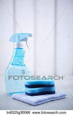 Stock Photograph - spray and sponges. Fotosearch