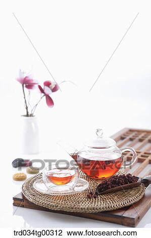 Tea setting with colorful Korean dessert and flowers behind View Large Photo Image Stock Image - Tea setting with colorful Korean dessert and flowers behind. Fotosearch