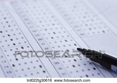 Test Answer Sheet With Black Pen View Large Photo Image Stock Photograph - Test Answer Sheet With Black Pen. Fotosearch