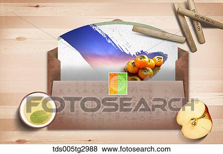 Stock Photo - The image of card and fall decorations. Fotosearch