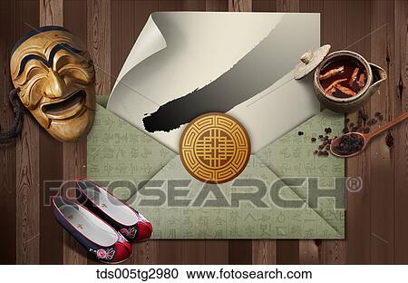 The image of card and Korean traditional decorations View Large Photo Image Stock Image - The image of card and Korean traditional decorations. Fotosearch