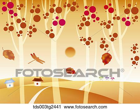 The image of colored leaves, dragon flies and town in the fall View Large Photo Image Stock Image - The image of colored leaves, dragon flies and town in the fall. Fotosearch