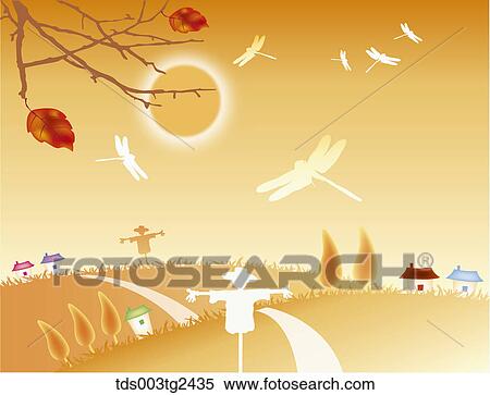 The image of colored leaves, dragon flies and town in the fall View Large Photo Image Stock Photography - The image of colored leaves, dragon flies and town in the fall. Fotosearch
