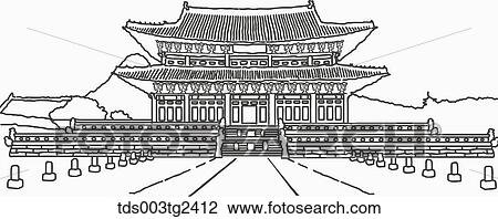 Stock Image - The image of Korean palace. Fotosearch