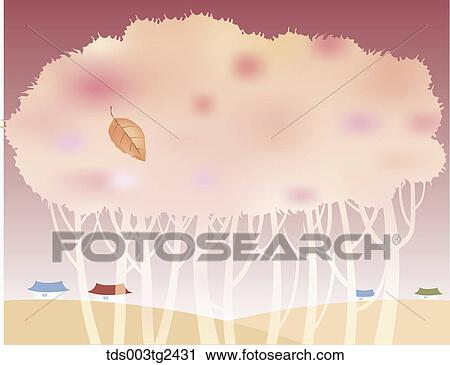 Stock Image - The image of leaf and scape in the fall. Fotosearch