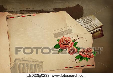 Stock Image - The image of letter and flowers. Fotosearch