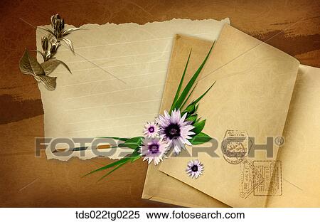 Stock Photography - The image of letter and flowers. Fotosearch