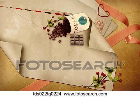 The image of letter, coffee, and chocolate View Large Photo Image Picture - The image of letter, coffee, and chocolate. Fotosearch