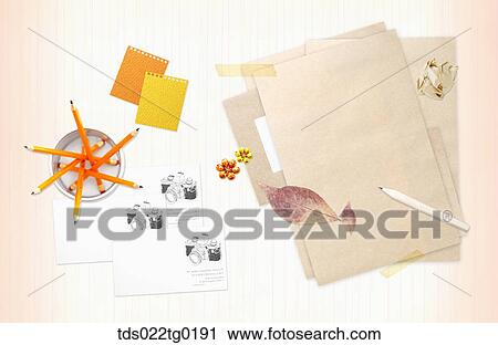 The image of letter, colored leaves, and a pencil View Large Photo Image Stock Image - The image of letter, colored leaves, and a pencil . Fotosearch