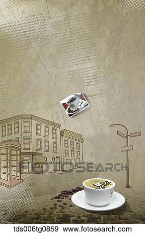 The image of street and a cup of coffee View Large Photo Image Stock Photo - The image of street and a cup of coffee. Fotosearch