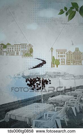 The image of street and café tables View Large Photo Image Stock Photo - The image of street and café tables. Fotosearch