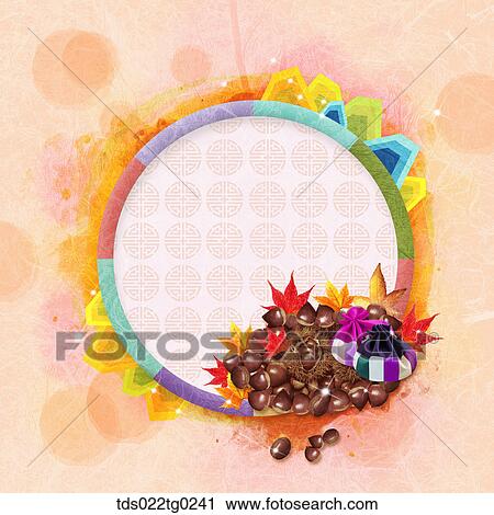 The image of traditional pattern with chetstnut and lucky bag decoration View Large Photo Image Stock Image - The image of traditional pattern with chetstnut and lucky bag decoration. Fotosearch