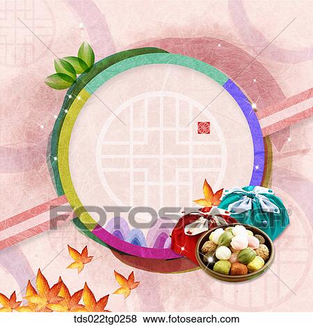 The image of traditional pattern with wrapped gift in cloth and Korean dessert View Large Photo Image Stock Photo - The image of traditional pattern with wrapped gift in cloth and Korean dessert. Fotosearch