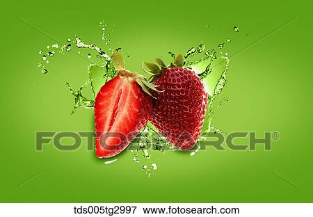 The strawberry with green background View Large Photo Image Stock Photo - The strawberry with green background. Fotosearch