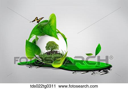 Tree And Grasses In A Clear Ball Surrounded By Green Leaves View Large Photo Image Stock Image - Tree And Grasses In A Clear Ball Surrounded By Green Leaves. Fotosearch