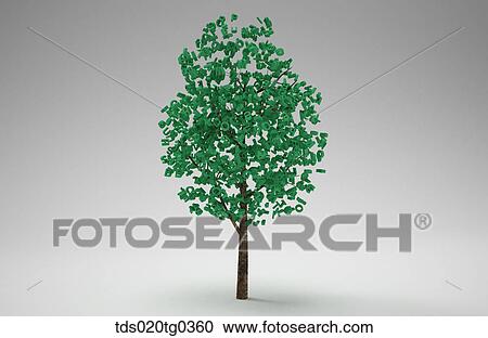 Stock Image - Tree Made By Green Alphabets . Fotosearch