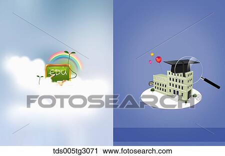 Two Sides Education Image Of Black Board And School View Large Photo Image Stock Image - Two Sides Education Image Of Black Board And School. Fotosearch