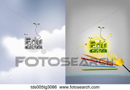 Two Sides Education Image Of Sprouts And Color Pencils View Large Photo Image Stock Photograph - Two Sides Education Image Of Sprouts And Color Pencils. Fotosearch