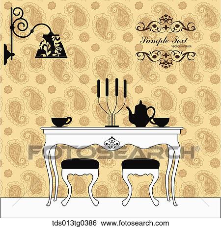 Stock Photograph - Various Antique Furnitures In Black And White. Fotosearch