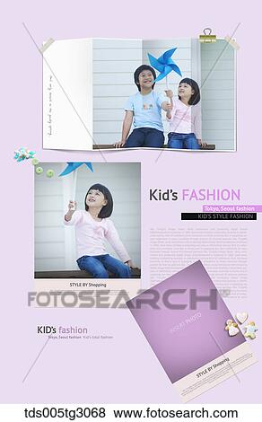 Stock Photo - Various Frames Of Gallery For Kid'S Fashion. Fotosearch