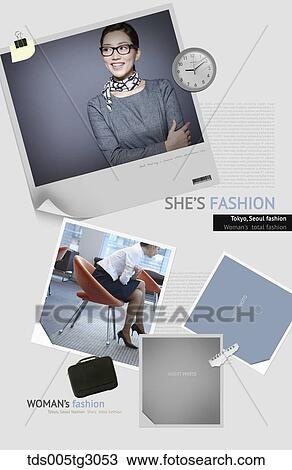 Stock Image - Various Frames Of Gallery For Woman'S Fashion. Fotosearch